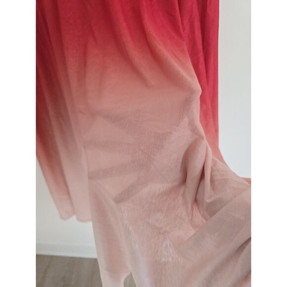 Athleta Grace Ombre Red Pull On Flow Sheer Relaxed Lightweight Athletic Skirt L - Picture 8 of 8